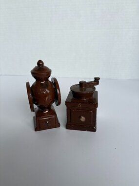 Vintage Ceramic Coffee Grinder Salt and Pepper Shakers